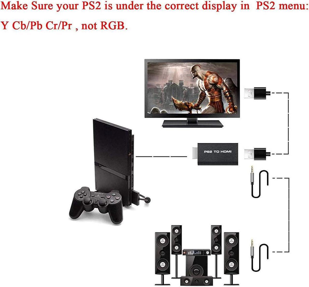 Alt view image 2 of 3 - Video AV Adapter for Sony Playstation 2 PS2 to HDMI Converter w/ 3.5mm Audio Output for HDTV HDMI Monitor by