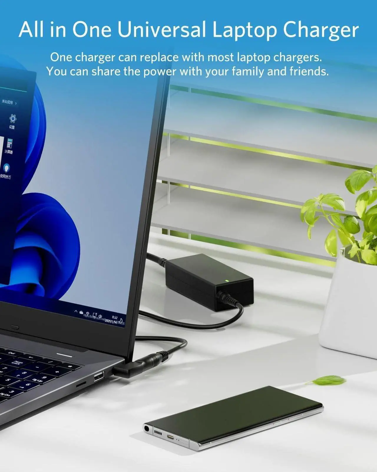 Alt view image 7 of 7 - Universal Laptop Charger 90W AC Adapter Replacement for HP      Google MacBook Pro Air Charger 90w 65w 45w USB Type C Chromebook Charger Power Adapter