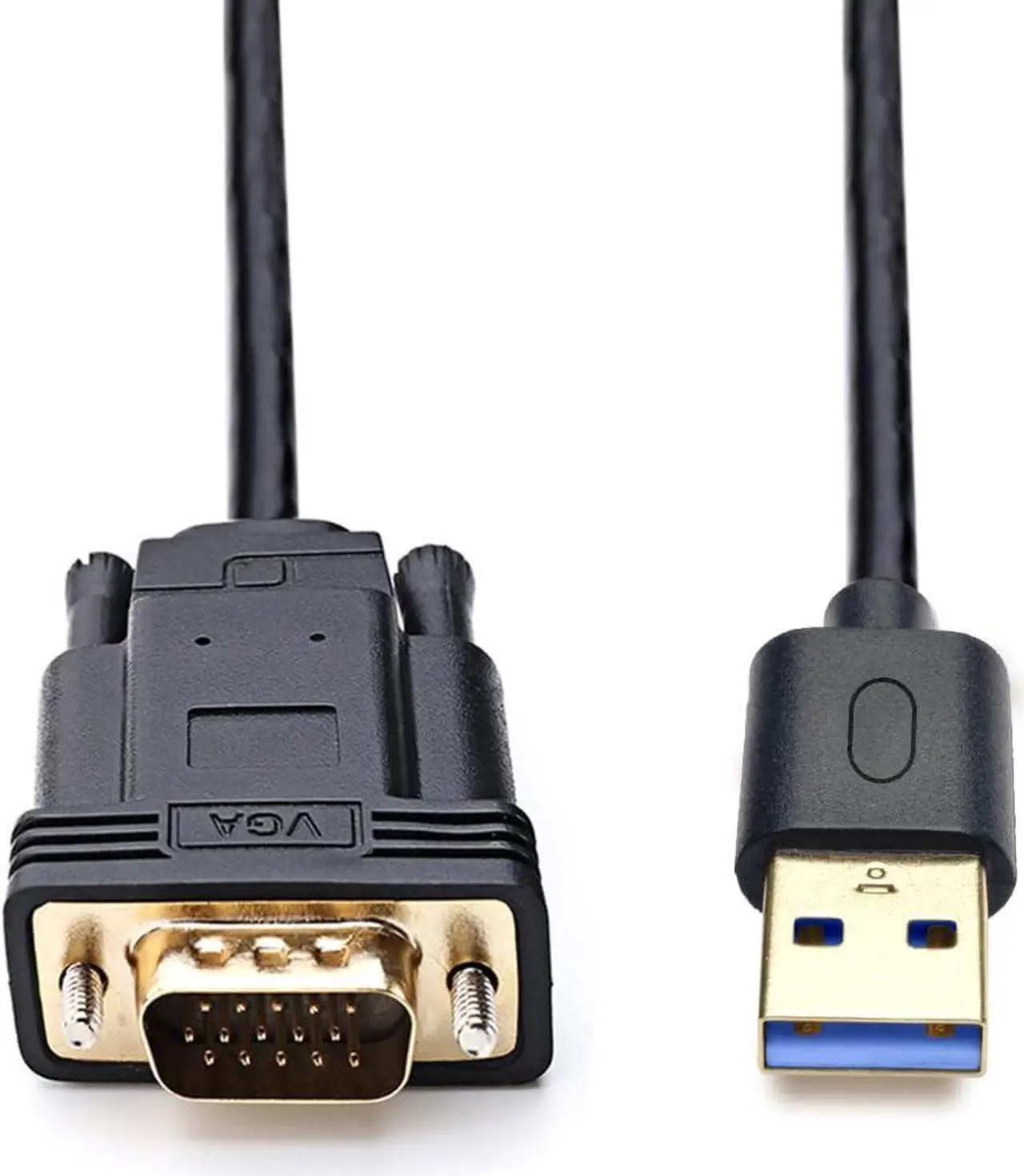 Main image of USB to VGA Adapter Cable 1080P Full HD USB 3.0 to 15Pin D-sub SVGA Monitor Display Video Converter Cord for Computer PC Laptop Compatible with Mac OS/Windows System (6.5FT Driver Required)