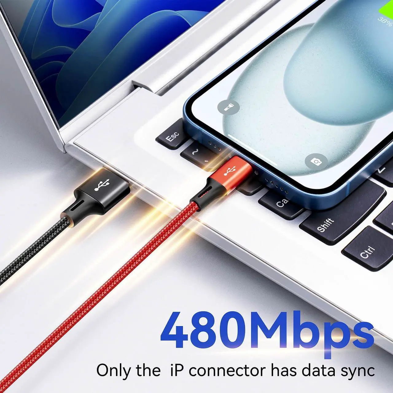 Alt view image 3 of 6 - Multi Charging Cable,3.5A Multi Charger Cable,Braided 4 in 1 Charging Cable,Multi USB Cable, Fast Charging Cord with IP/Type C/Micro USB Port for Cell Phones/Tablets/Samsung Galaxy & More(2Pack 4Ft)