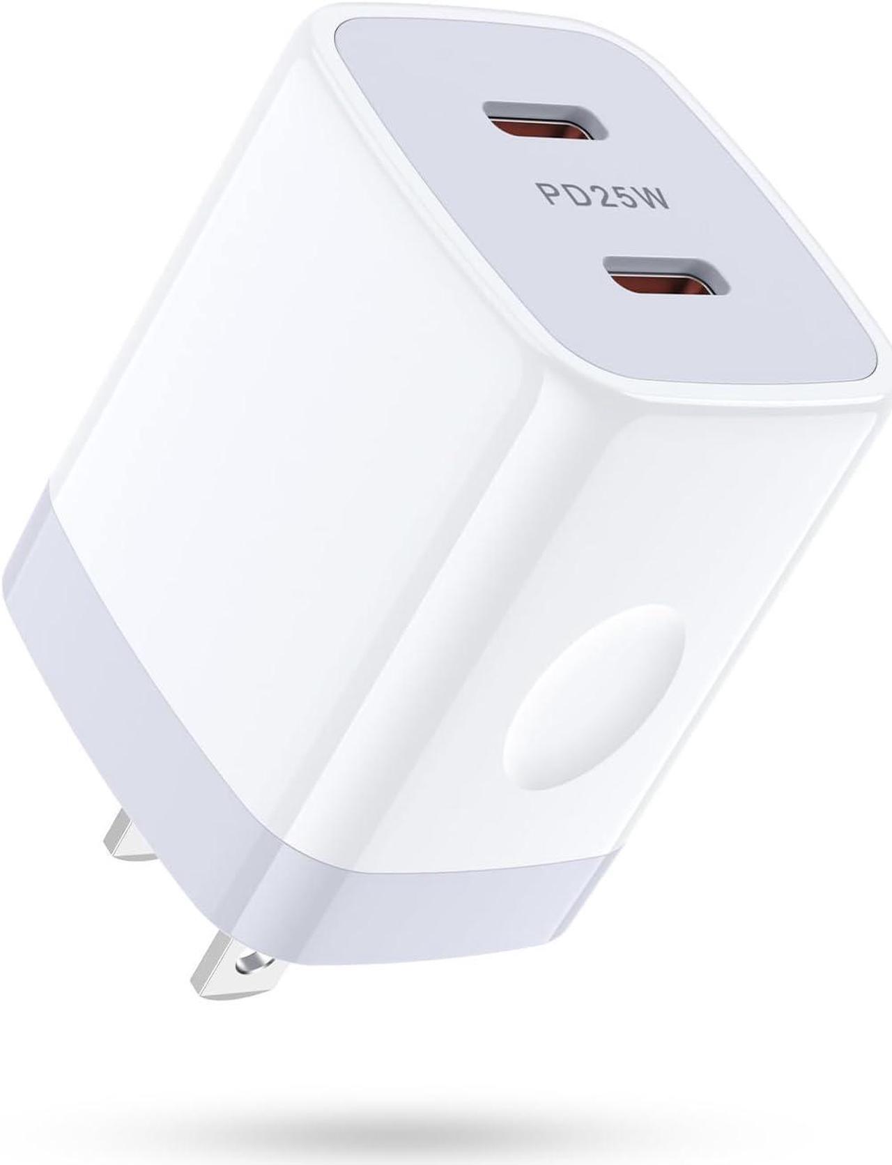 Main image of USB C Charger Block, 25W 2 Port Type C Wall Charger Fast Charging Dual PD Power Adapter Plug for iPhone 15/15 Pro/15 Pro Max/15 Plus,Pixel 8,Samsung Galaxy S23 FE S22 S21 S20 A15 A14 A54 Android Phone