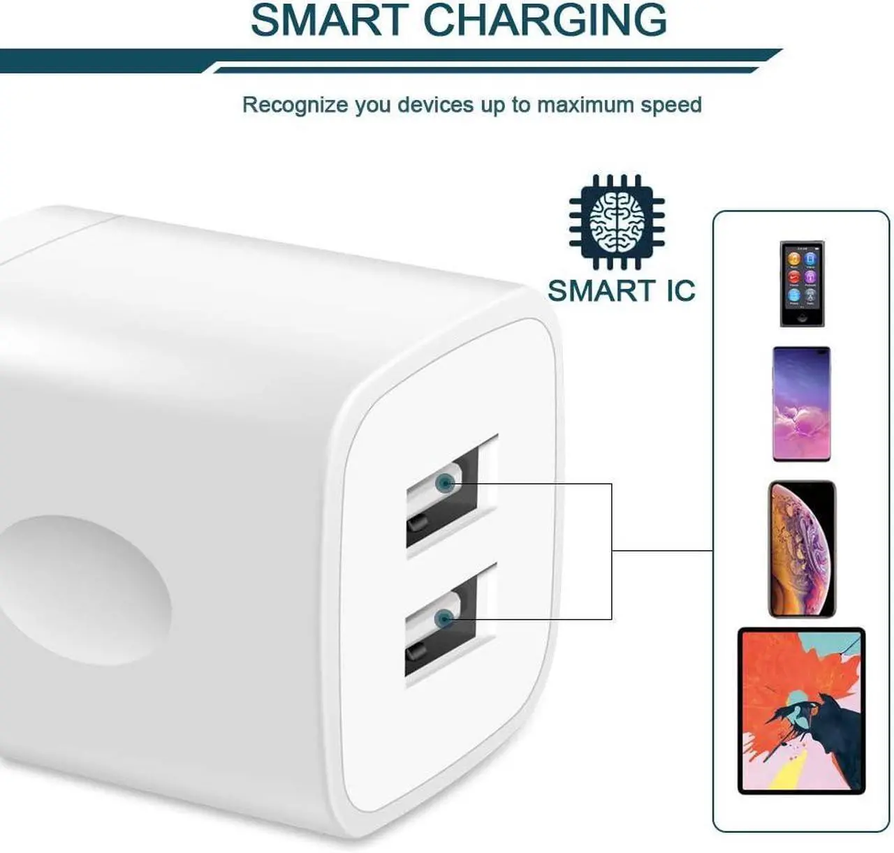 Alt view image 2 of 6 - European Travel Plug Block, Wall Charger Power Adapter for Europe Adaptor, 2.1A Dual Port USB Cube Fast Charging Box Base Brick for iPhone 13 Pro Max 12 11 14 15 16, US American to Europe Converter