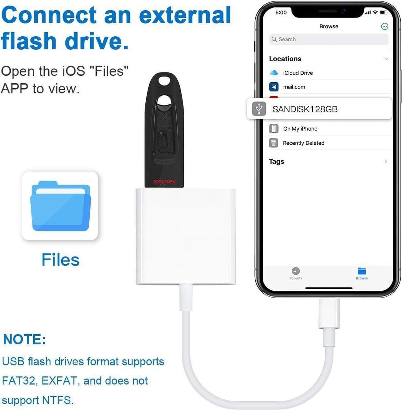 Alt view image 3 of 7 - USB C to USB Camera Adapter for iPhone 16 Portable USB C Male to Female USB OTG with Fast Charging Port for iPhone 16/16 Pro/16 Pro Max/15/15 Pro/15 Pro Max iPad Pro to USB Flash Drive/Keyboard/Mouse