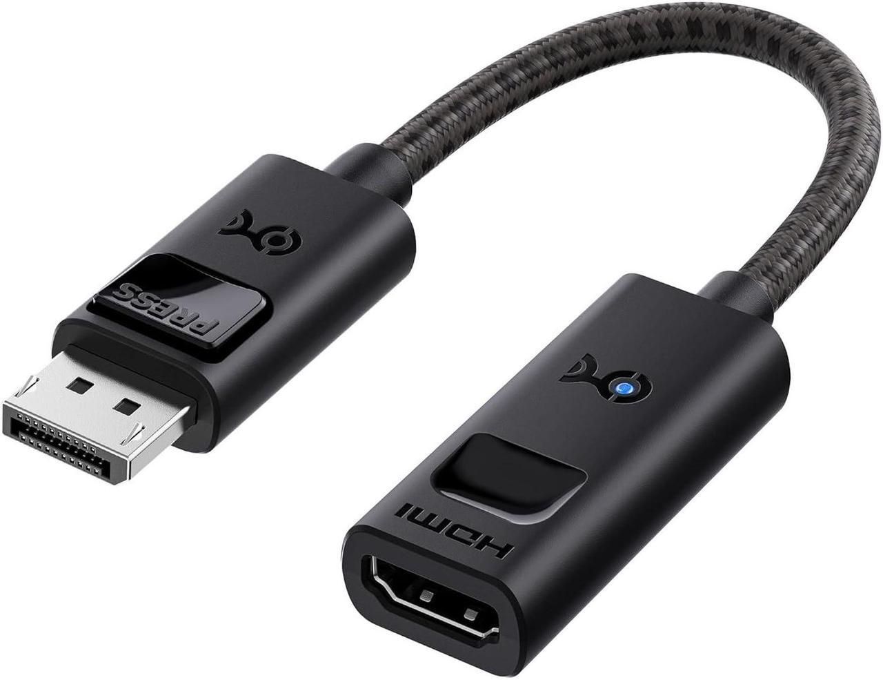 Main image of 8K DisplayPort 1.4 to HDMI 2.1 Adapter with 4K 120Hz / 8K 60Hz 48 Gbps Unidirectional DisplayPort to HDMI 2.1 Cable Adapter in Black Support for RTX 3080/3090 RX 6800/6900 and More