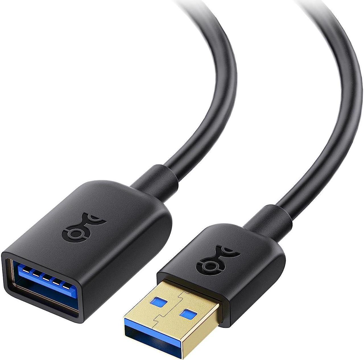 Cable Matters 2-Pack USB to USB Extension Cable 6 ft (USB 3.0 Extension Cable/USB Extender) in Black for Webcam, VR Headset, Printer, Hard Drive and More - 6 Feet