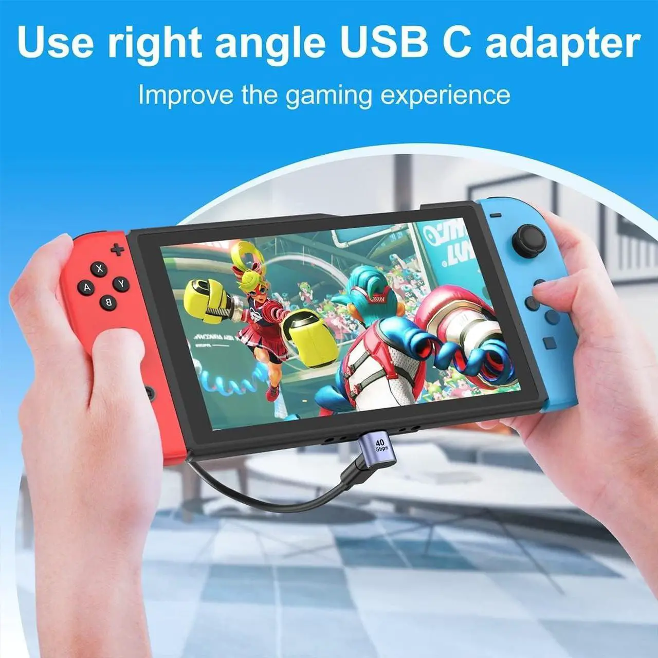 Alt view image 4 of 7 - USB C Angle Adapter 40Gbps [2 Pack] 90 Degree USB C Type C Angled USB-C Male to Female Adapter 8k at 60hz USB 3.1 Right Angle Extension for Laptop Tablet VR Camera Smartphone (Up/Down) Compact