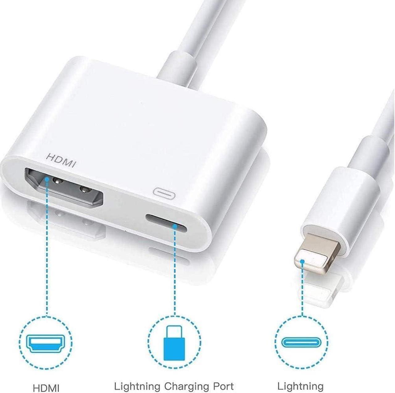 Alt view image 2 of 7 - Apple MFi Certified Apple Lightning to HDMI Adapter for iPhone to TV 1080P Digital AV Adapter Sync Screen with Lightning Charging Port for iPhone 14 13 12 11 XS XR X 8 7 iPad to TV/Projector/Monitor