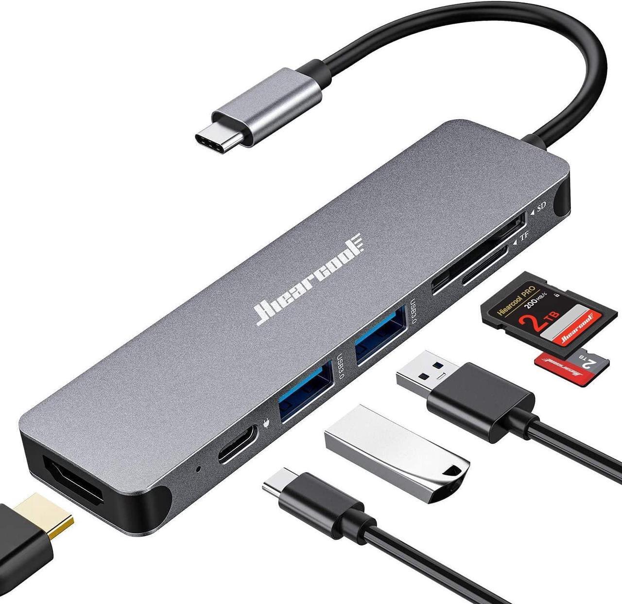 Main image of USB C Hub USB C Multi-Port Adapter for MacBook Pro 7IN1 USB C to HDMI Hub Dongle Compatible for USB C Laptops and Other Type C Devices (4K HDMI USB3.0 SD/TF Card Reader 100W PD)