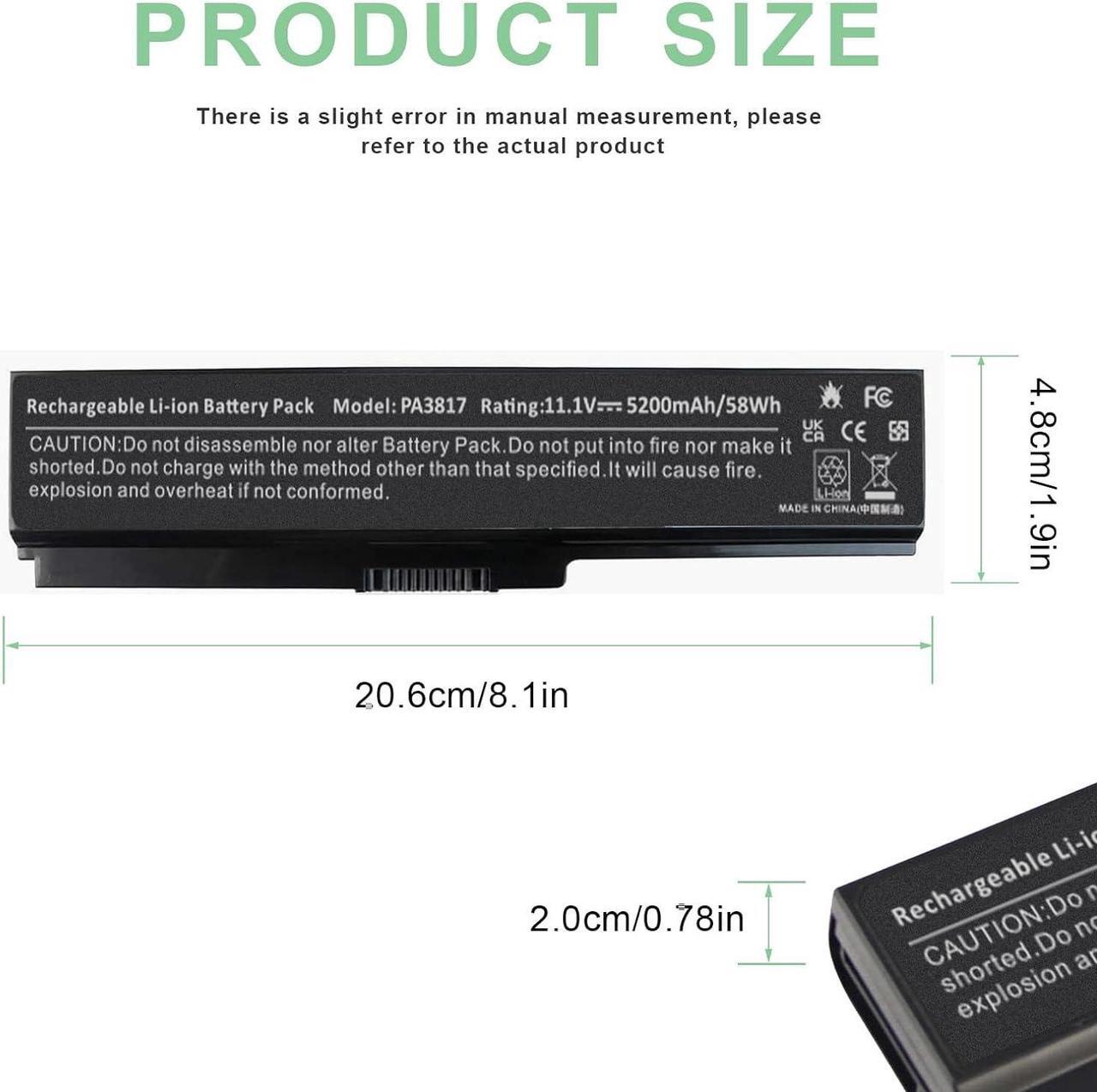 Alt view image 3 of 7 - PA3817U-1BRS Battery for Toshiba Satellite L755 C655 M645 L750P L600 L675 L675D L700 L745 L750D L755D M640 P745 Series, Fit PA3818u-1BRS PA3819U-1BRS