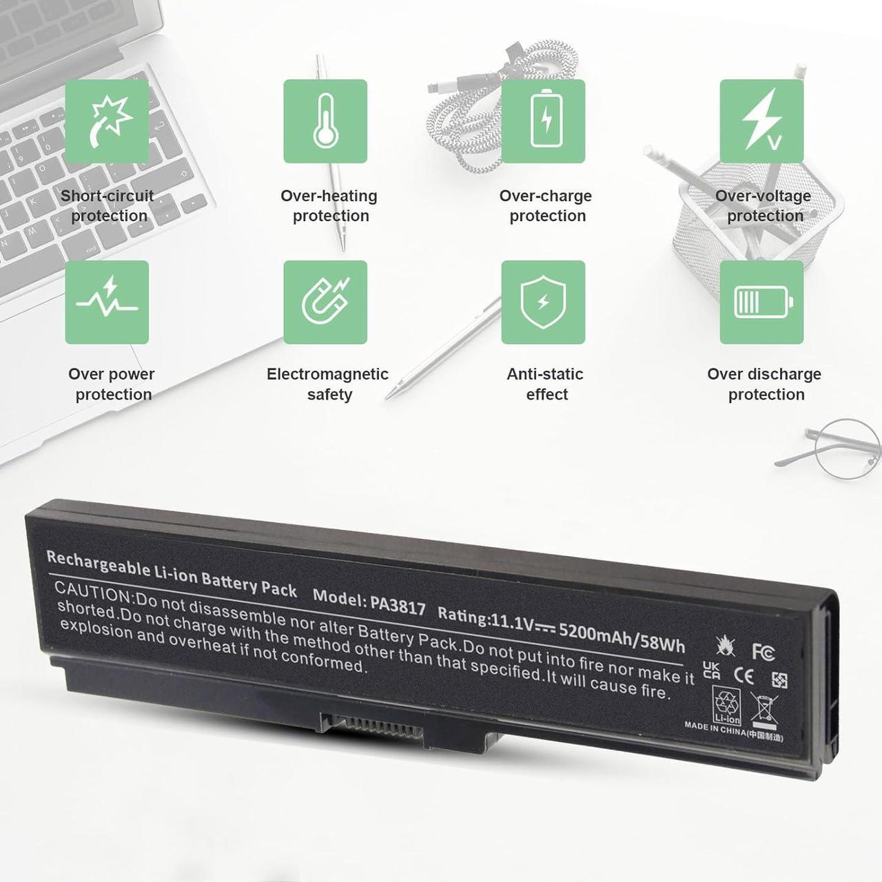 Alt view image 5 of 7 - PA3817U-1BRS Battery for Toshiba Satellite L755 C655 M645 L750P L600 L675 L675D L700 L745 L750D L755D M640 P745 Series, Fit PA3818u-1BRS PA3819U-1BRS