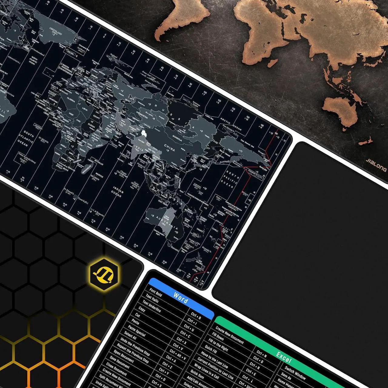Alt view image 6 of 7 - Mouse Pad Large Gaming Desk Mat Extended Mousepad with Personalized Design Keyboard Pad for Laptop Computer and PC - 35.4 x 15.7 inches Black World Map