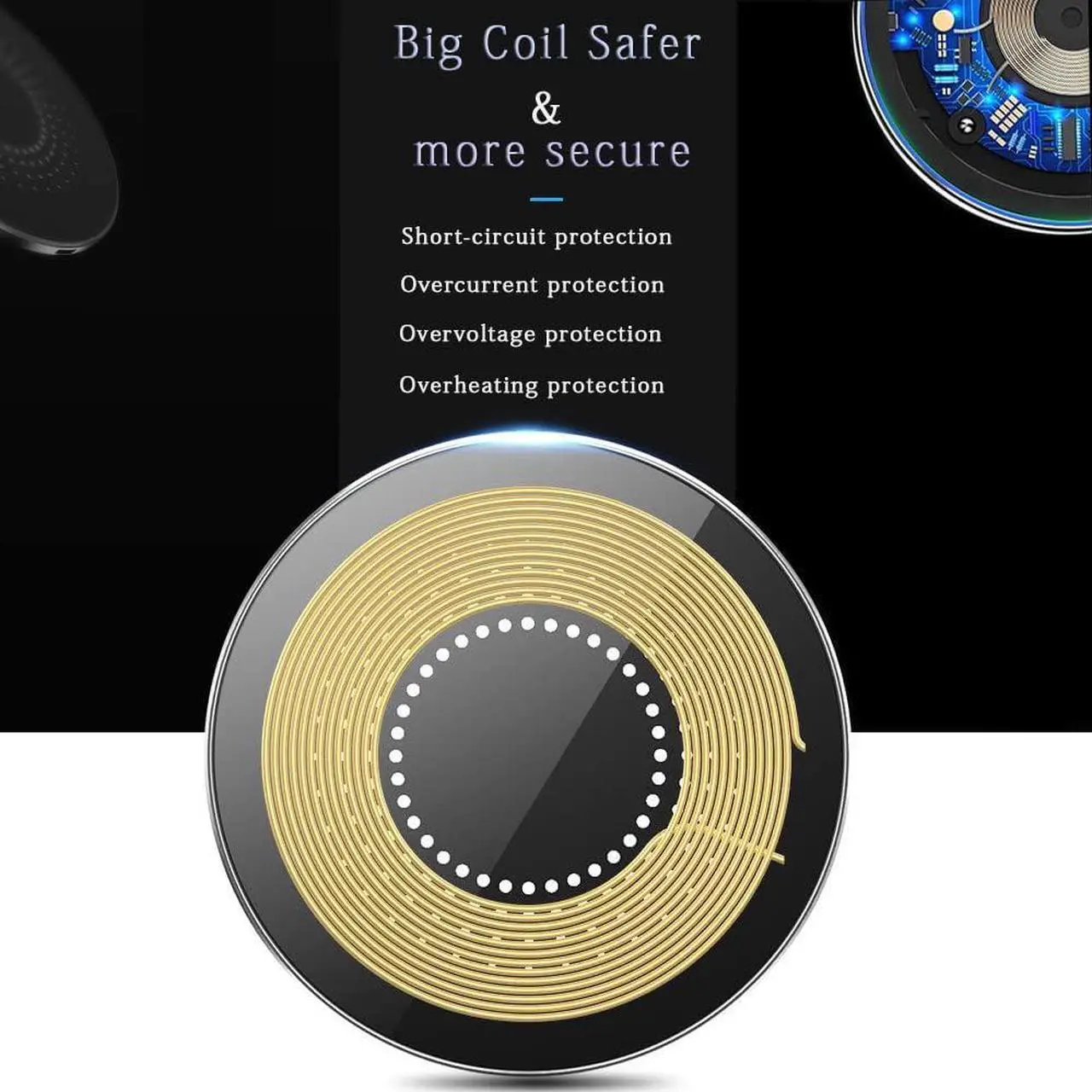 Alt view image 4 of 7 - 30W Fast Wireless Charger Pad Wireless Charging Compatible with  Galaxy S22/S22+/S21/S20/S10 Fast Charger Compatible with iPhone 13/14/12/11 Series