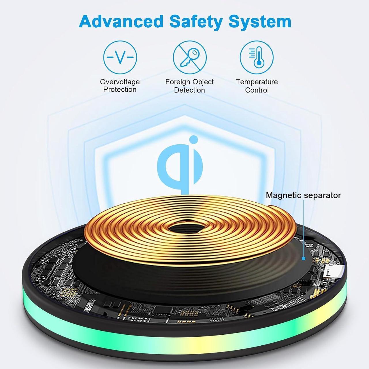 Alt view image 4 of 7 - Android Wireless Charger Fast Charging Pad for  Galaxy S25 Ultra S25+ S25 S24 FE S24 Ultra S24+ S24 S23 S22 S21 S20 FE Pixel Wireless Charger Phone Charger Station for Google Pixel 9 8a 7 Pro