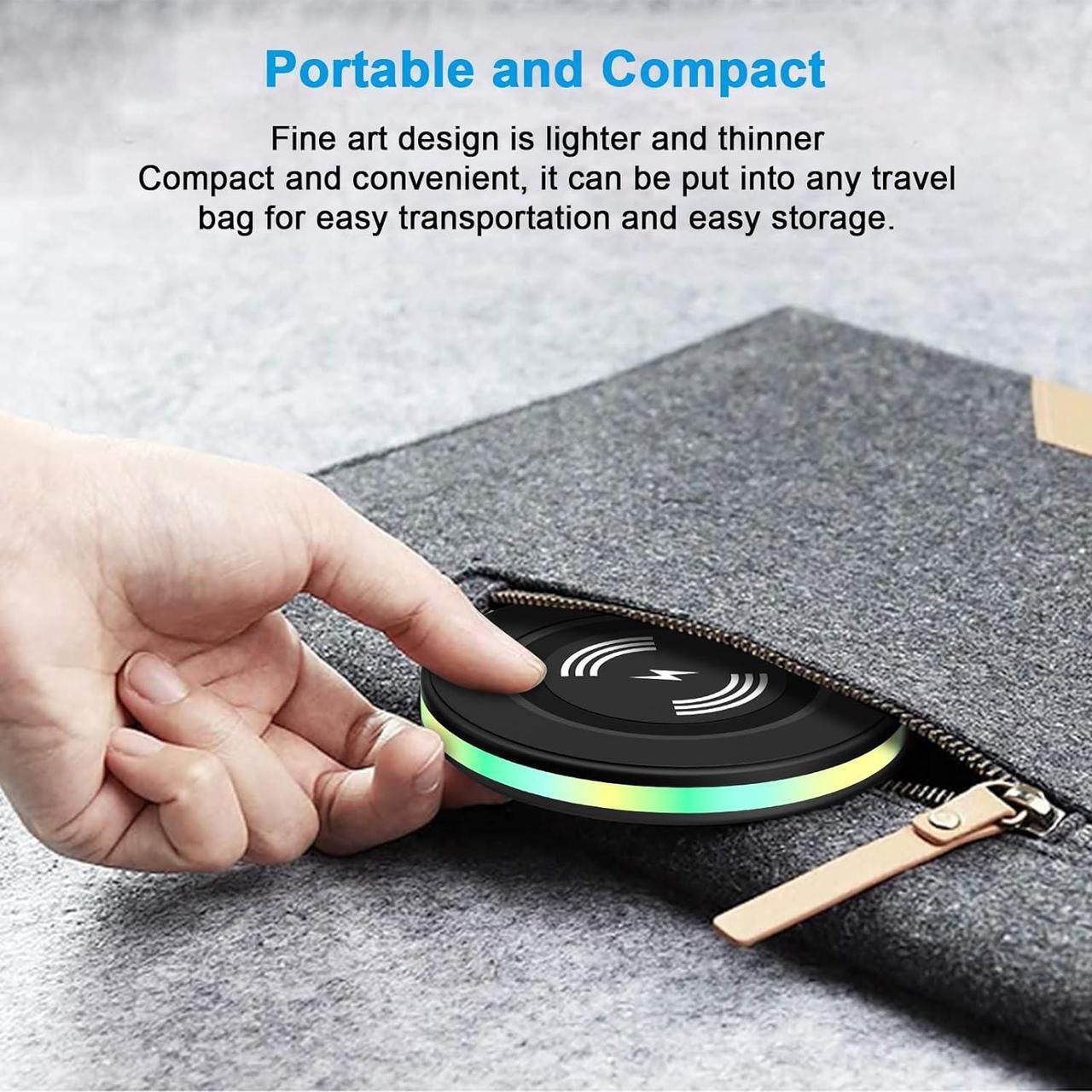 Alt view image 6 of 7 - Android Wireless Charger Fast Charging Pad for  Galaxy S25 Ultra S25+ S25 S24 FE S24 Ultra S24+ S24 S23 S22 S21 S20 FE Pixel Wireless Charger Phone Charger Station for Google Pixel 9 8a 7 Pro