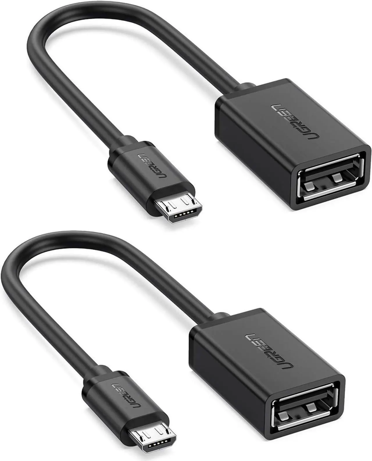 Main image of Micro USB to USB Micro USB 2.0 OTG Cable 2 Pack On The Go Adapter Micro USB Male to USB Female for Samsung Phone S7 S6 Edge S4 S3 LG G4 DJI Spark Mavic Remote Controller Android Tablets Black