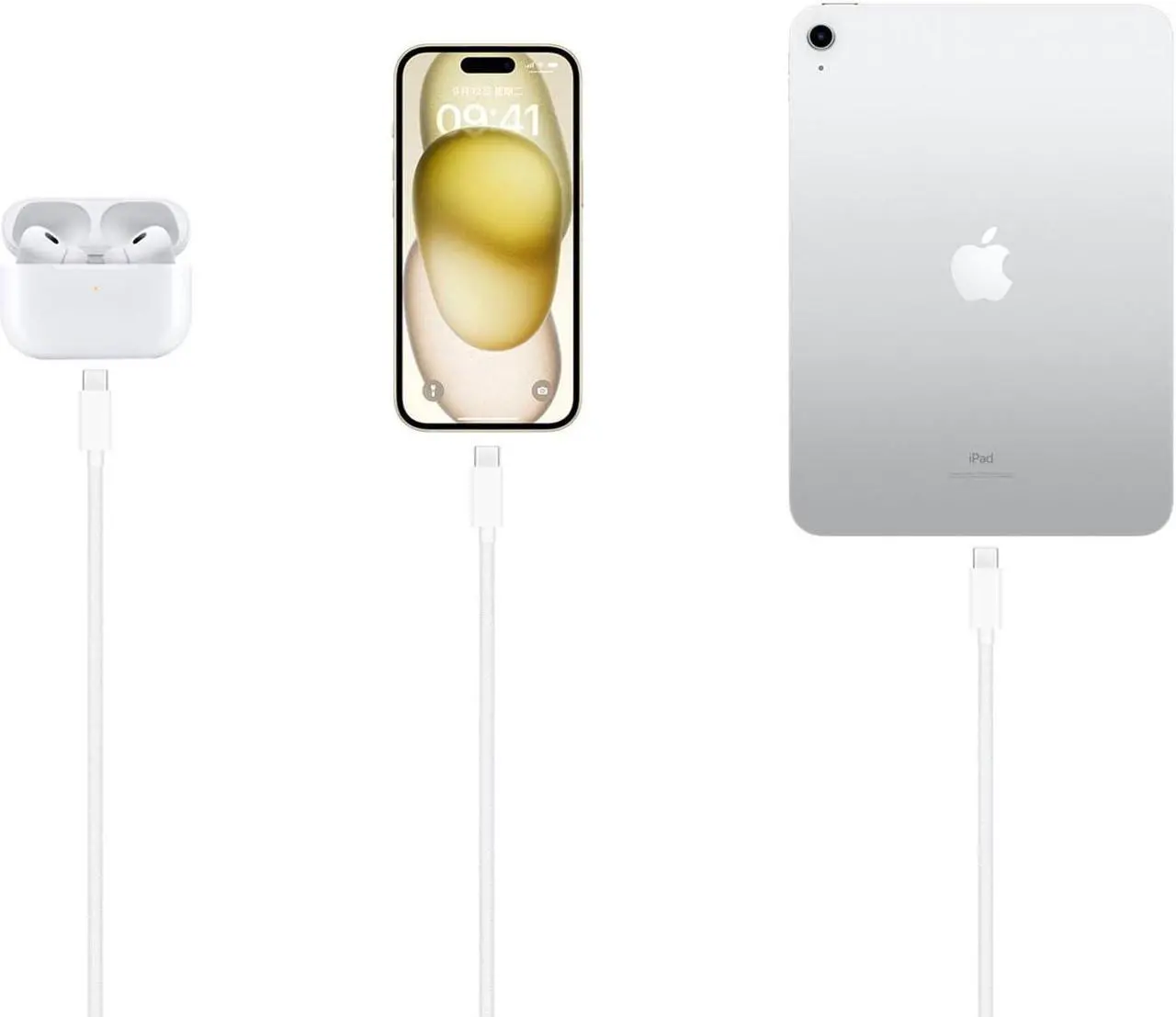 Alt view image 4 of 7 - iPhone 15/16 USB A to USB C Woven Cable for iPhone 16E(SE4) 15/16 Pro Max 15/6 Plus iPad 10th Gen iPad Pro 12.9/11 iPad Air 5th/4th Gen Mini 6th Type-c Charger Cord Car Play Charging Cable