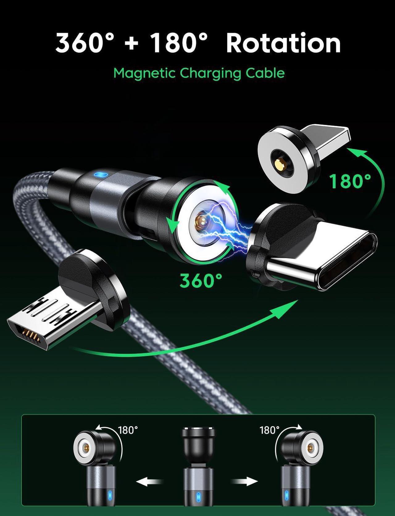 Alt view image 2 of 7 - Magnetic Charging Cable Type C Magnetic Phone Charger Cable for Android Magnetic USB C Cable-Nylon Braided for Type C Micro USB/i-Product (Gary 3.3FT+3.3FT+6.6FT+6.6FT)
