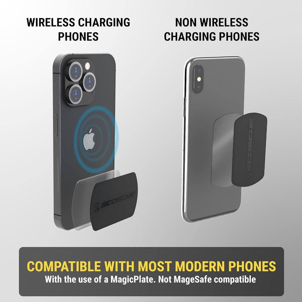 Alt view image 6 of 7 - Scosche MP12VPD2-XTSP MagicMount Pro Magnetic Phone/GPS Car Mount 30W Dual Port Type-C + Type-A Cell Phone Charger, Cigarette Lighter Phone Holder, Compatible with Apple iPhone & More, Black/Silver