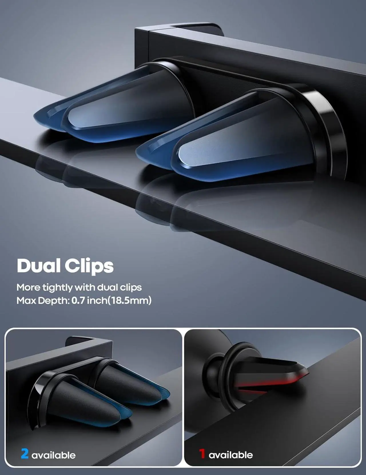 Alt view image 6 of 7 - Car Vent Phone Mount - Air Vent Clip Holder Universal Stand Hands Free Cradle Compatible with Cell Phone 16 15 14 13 12 Mini 11 Pro Xs Max Xr X 8 7 6 6s Plus SE Smartphones Black