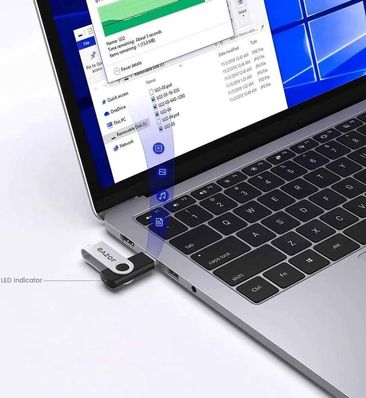 Alt view image 3 of 7 - 64 GB Flash Drive USB Flash Drive Thumb Drive 5 Pack 64GB USB Memory Stick USB Drives for Data Storage - (5 Mixed Colors)