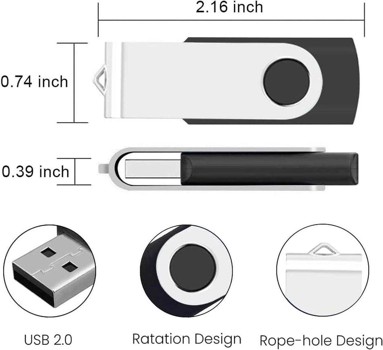 Alt view image 4 of 7 - 50 Pack Flash Drives 2GB with Lanyards Premium USB 2.0 Thumb Drives Bulk USB Memory Stick 2GB Pendrive Jump Drive (2GB 50 Pack Black)