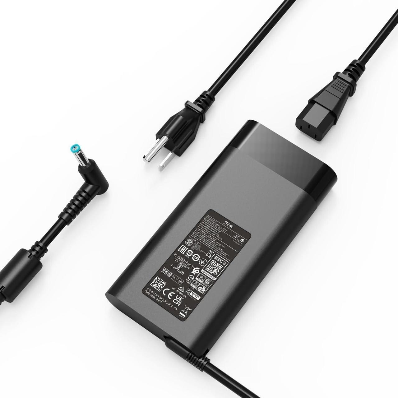 Main image of 200W AC Adapter Charger Compatible with TPN-DA10 L00818-850 L00895-003 ADP-200HB B HP OMEN Laptop 15-dh0005la HP OMEN 17 Series Laptop Power Supply Cord