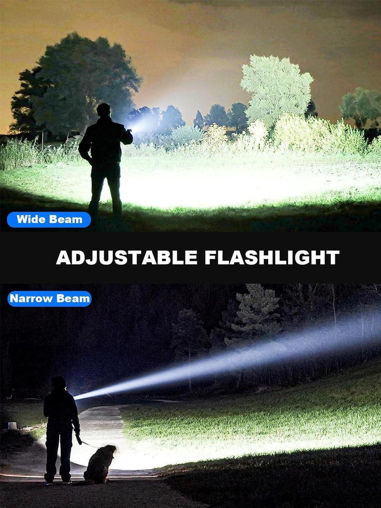 Alt view image 6 of 7 - Flashlights High Lumen Rechargeable, 990,000 Lumens Super Bright LED Flashlight, High Powered Flash Light with 5000 mAh Capacity, Waterproof Handheld Flashlight for Camping Hiking(2 Pack)