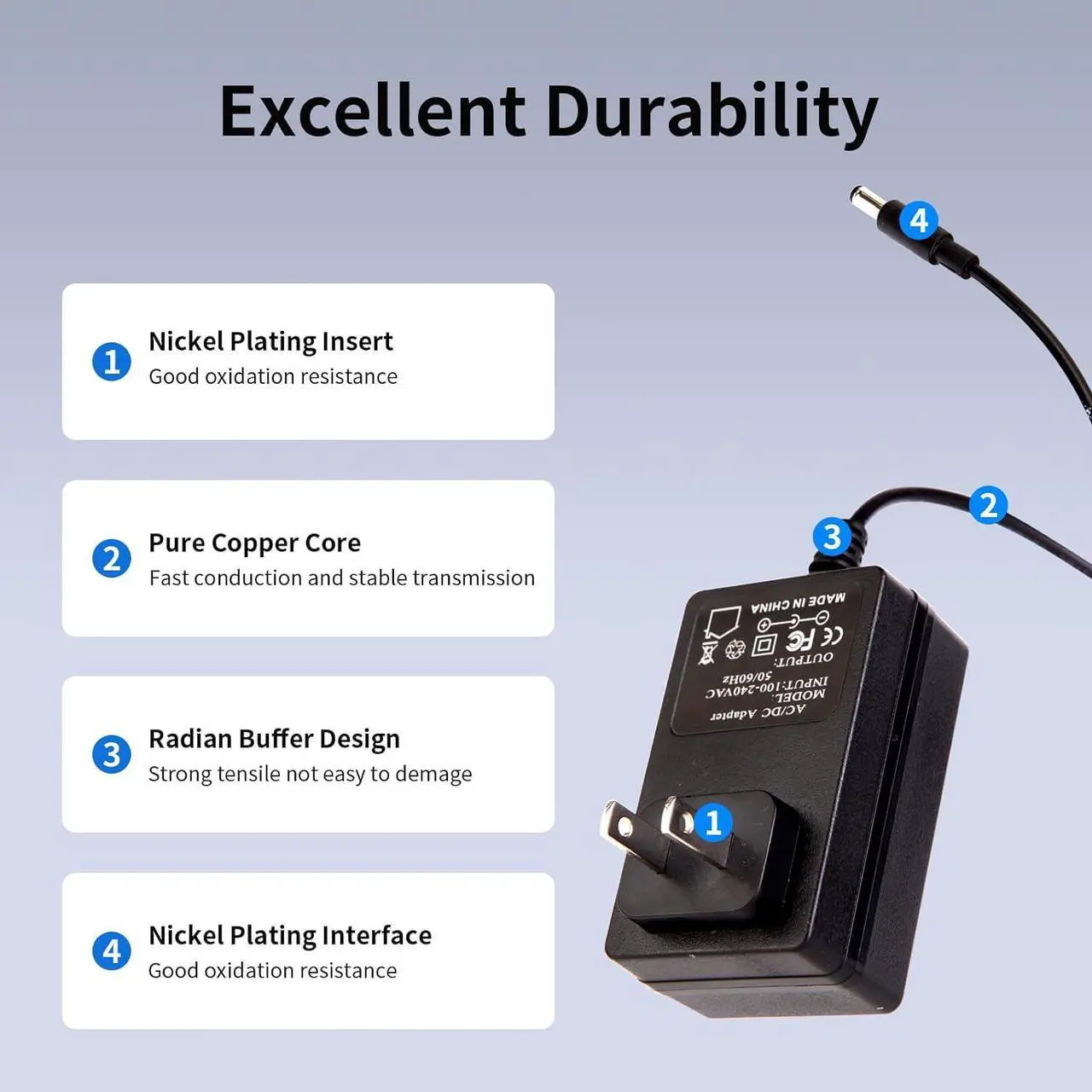 Alt view image 3 of 6 - 6V Power Supply AC Adapter DC 6Volt Power Adapter Charger DC in 6V Power Cord with 8 Interchangeable DC Plug for 100mA 300mA 400mA 500mA 600mA 700mA 800mA 900mA 1000mA 1500mA 2000mA Equipment