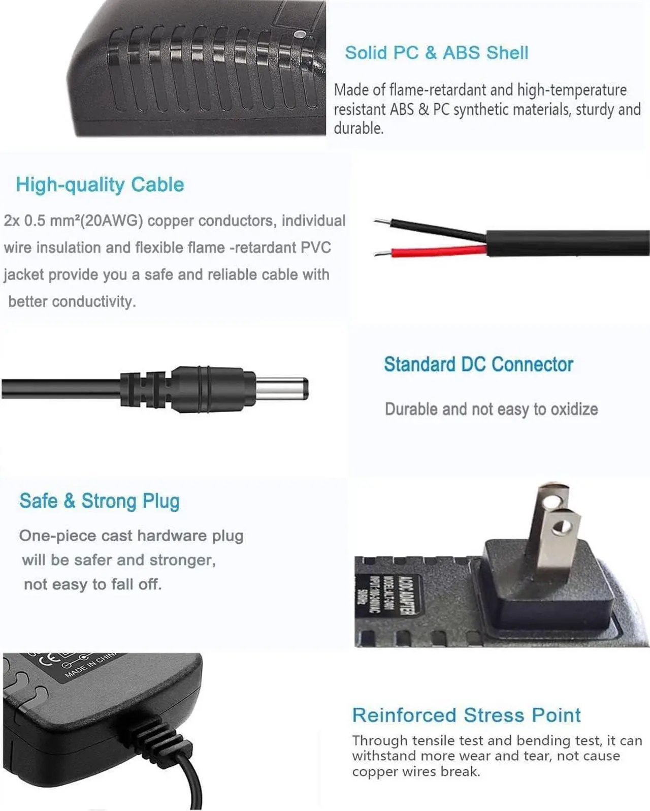 Alt view image 4 of 7 - DC 12Volt 2A Power Supply Adapter 24W AC DC Wall Adapter 100-240V AC to DC 12V 2A 1.5A Power Adapter Converter with 5.5mm x 2.5mm Compatible with 5.5x2.1mm Tip 12V ac/dc Transformer Adapter