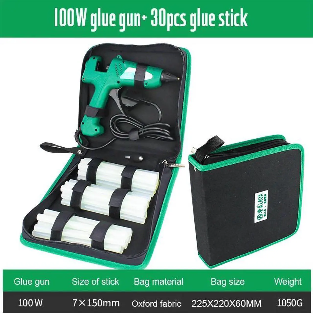 Main image of First picture~ 25W/40W/8W/100W Hot Melt Glue Gun With Bag 7mm Thermal Glue Hot Melt Guns pistolet a Colle Soldering Gun(EU
Black 100W
)