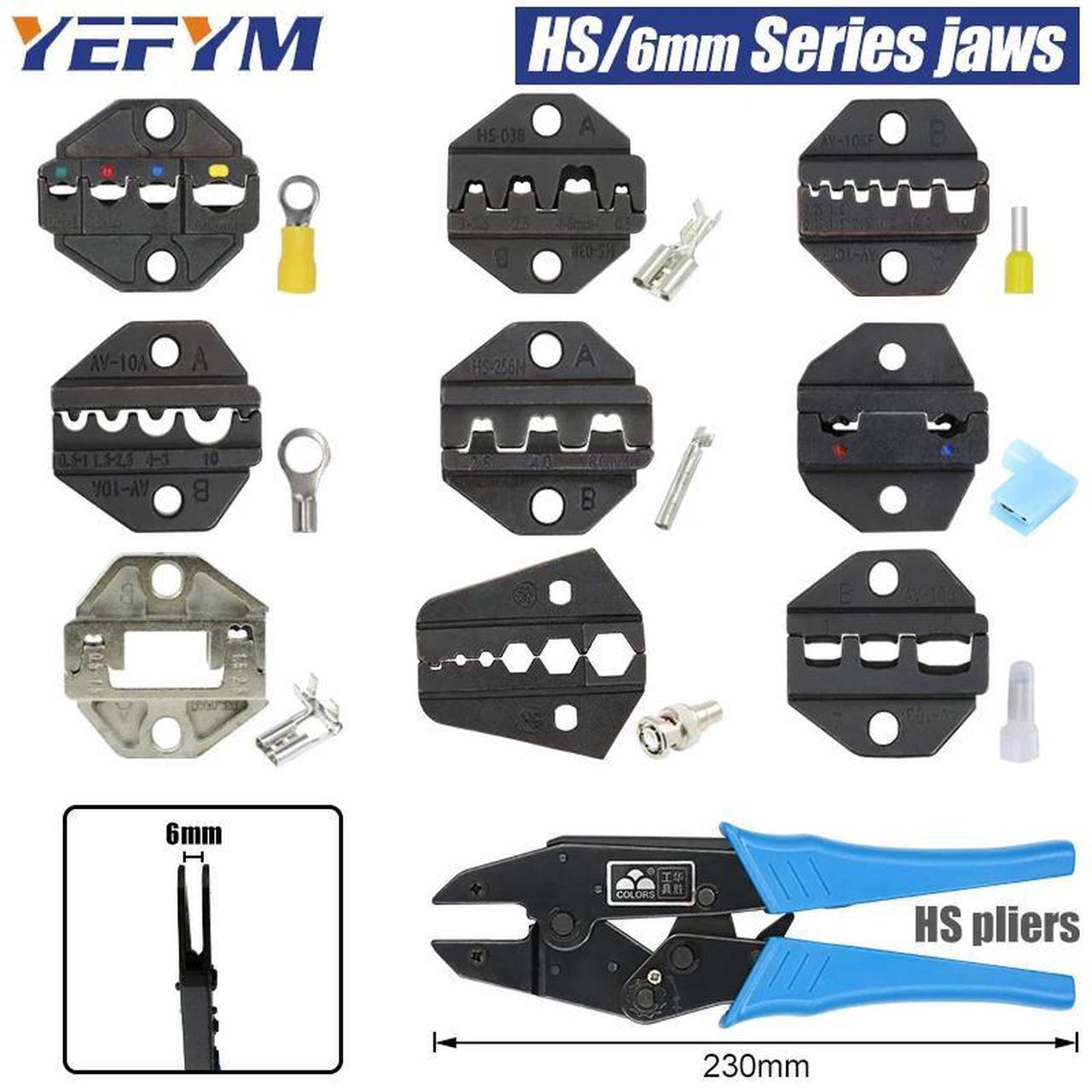 Alt view image 2 of 7 - First picture~HS Crimping pliers jaw for 230mm pliers plug spring crimping cap terminals HS-03BC/2546B/103/101 high hardness jaw tools(Sky Blue HS-08FL jaw
)