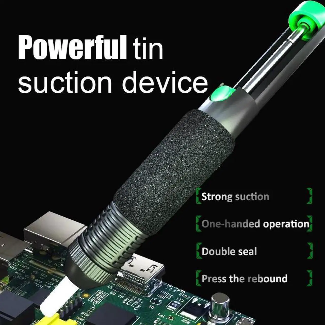 Alt view image 3 of 7 - First picture~ powerful Desoldering pump Suction Tin Sucker pen Vacuum Soldering Iron Desolder Gun plastic Removal Hand Welding Tool(Red cs TiP s
)