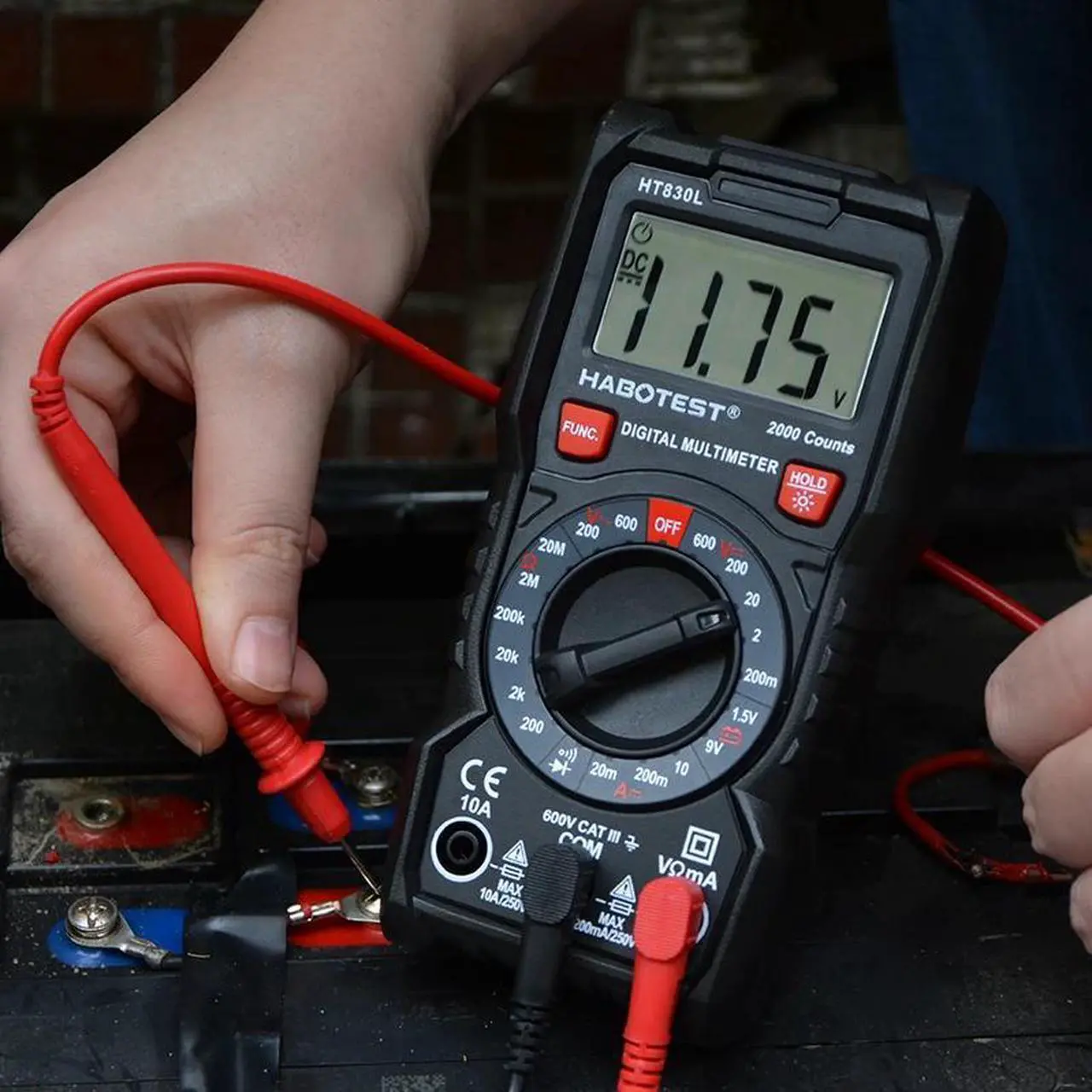 Alt view image 3 of 7 - First picture~ Handheld Digital Multimeter 600V 10A AC DC Voltage Current Ohm Hz True RMS Capacitance DMM C/F Tester Multitester(Red HT113C Auto Advance
)