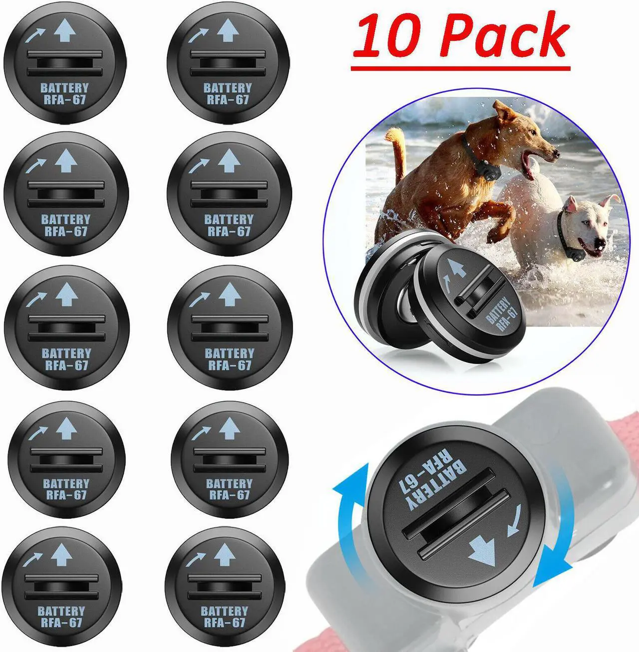 Main image of 10 Pack 6V RFA-67 Battery Replacement For Pet Safe Fence Bark Training Collars