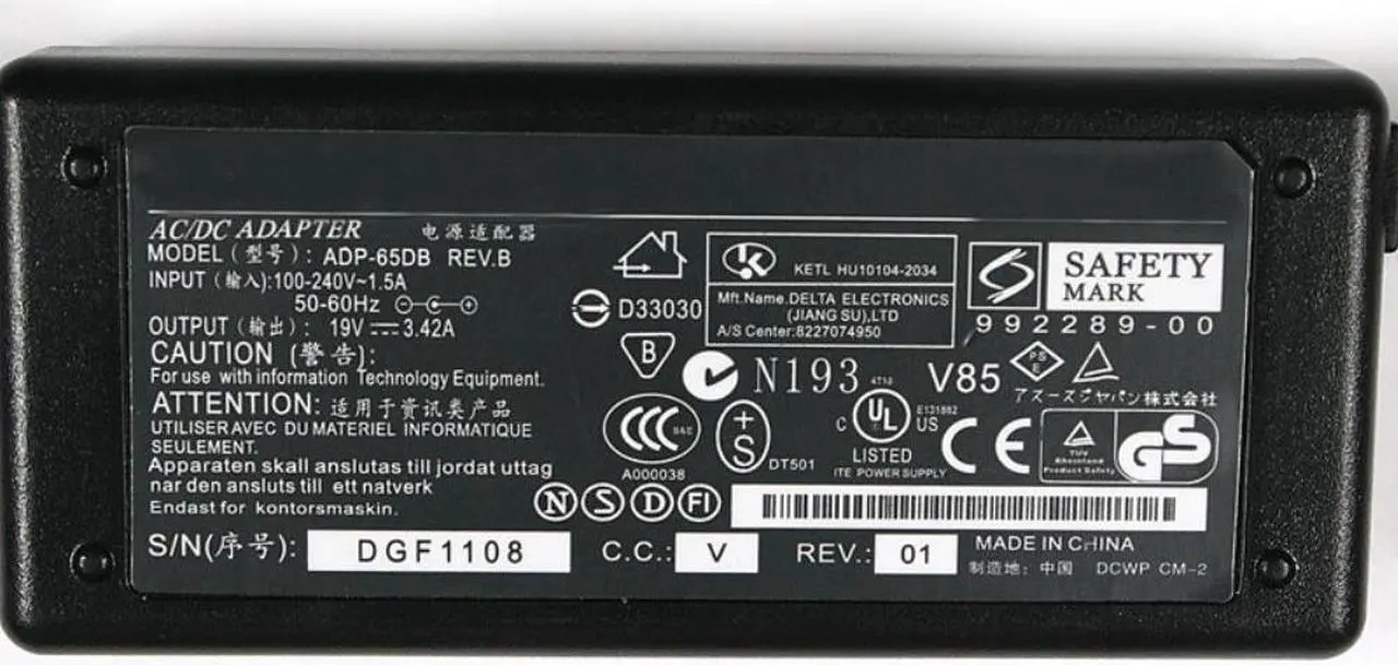 Alt view image 3 of 4 - Universal Charger for Laptop 19V 3.42A AC Power Adapter Laptop Charger For asus A40 A43 A53 A41 S1 U3 U5 for lenovo for toshiba