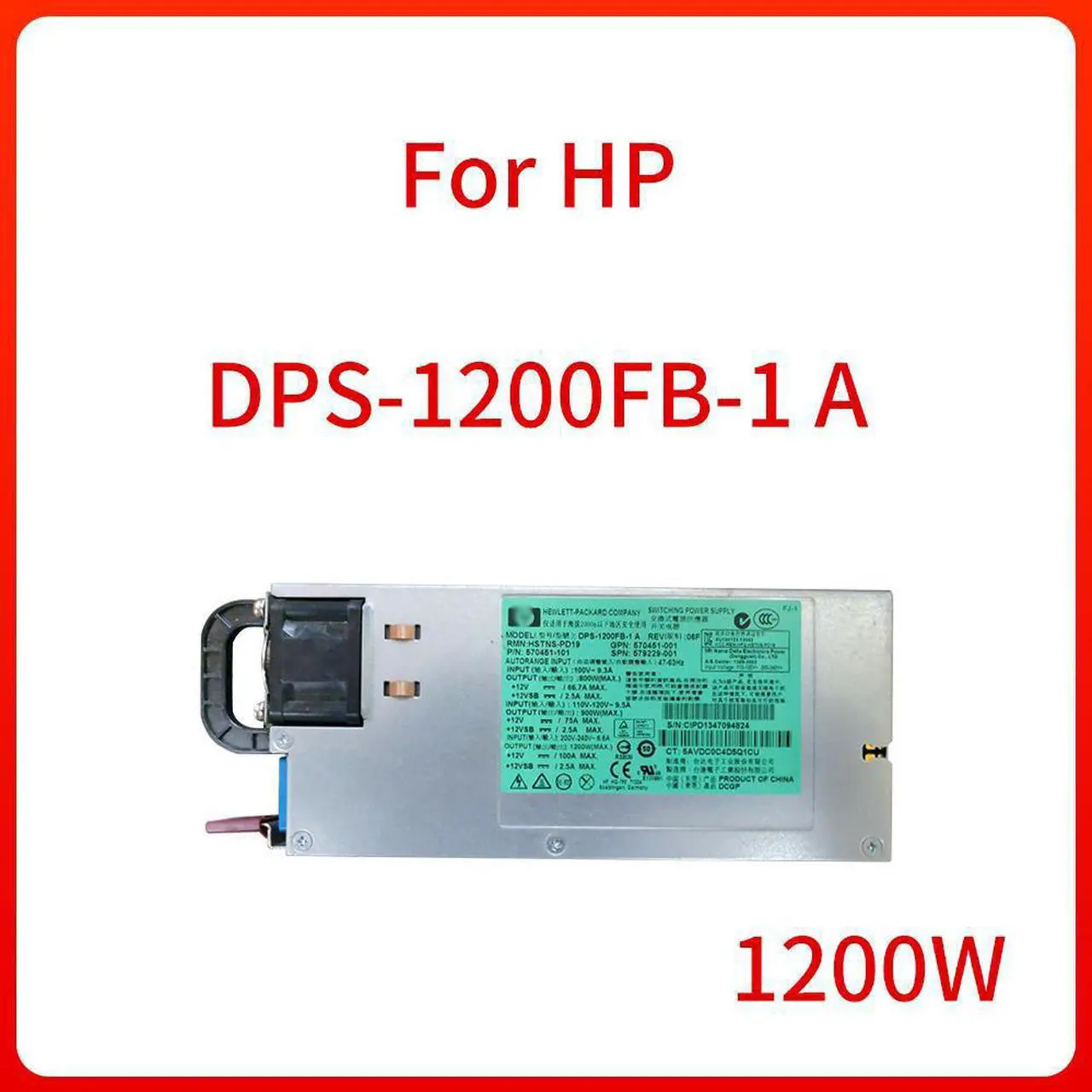 PSU For HP DL580G7 1200W Power Supply HSTNS-PD19 DPS-1200FB-1 A 570451