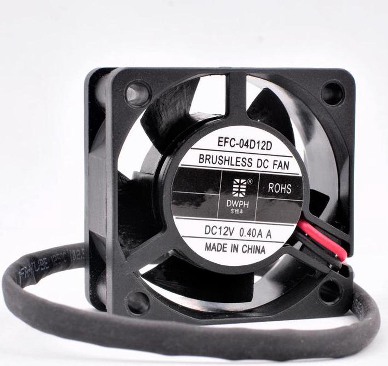 EFC-04D12D 4cm 40mm fan 40x40x20mm DC12V 0.40A 2pin 2 ball bearings, large air volume cooling fan for chassis router