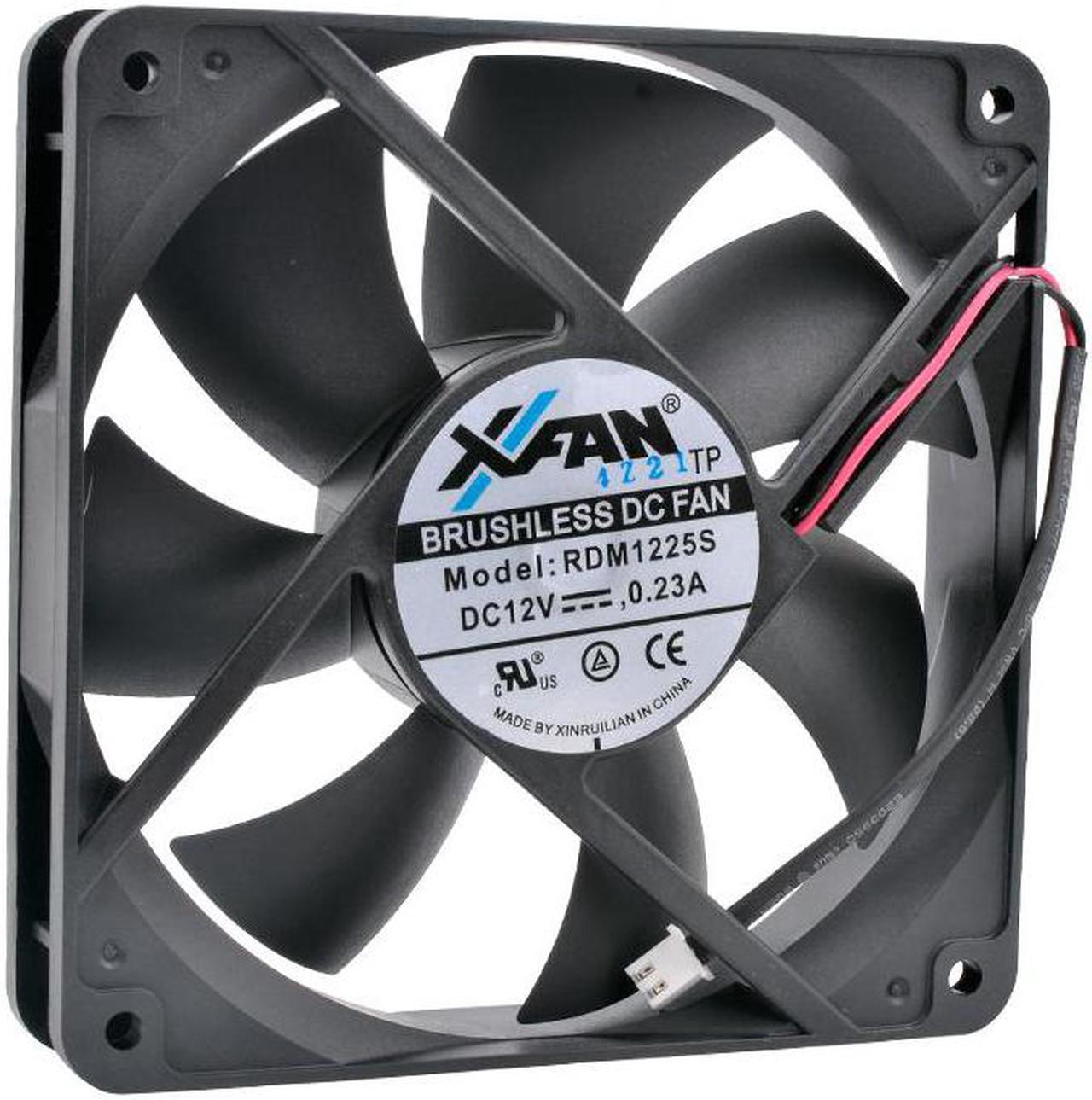 RDM1225S 12cm 120mm fan 120x120x25mm 12025 DC12V 0.23A 2 wires 2pin inverted exhaust type cooling fan for chassis power supply