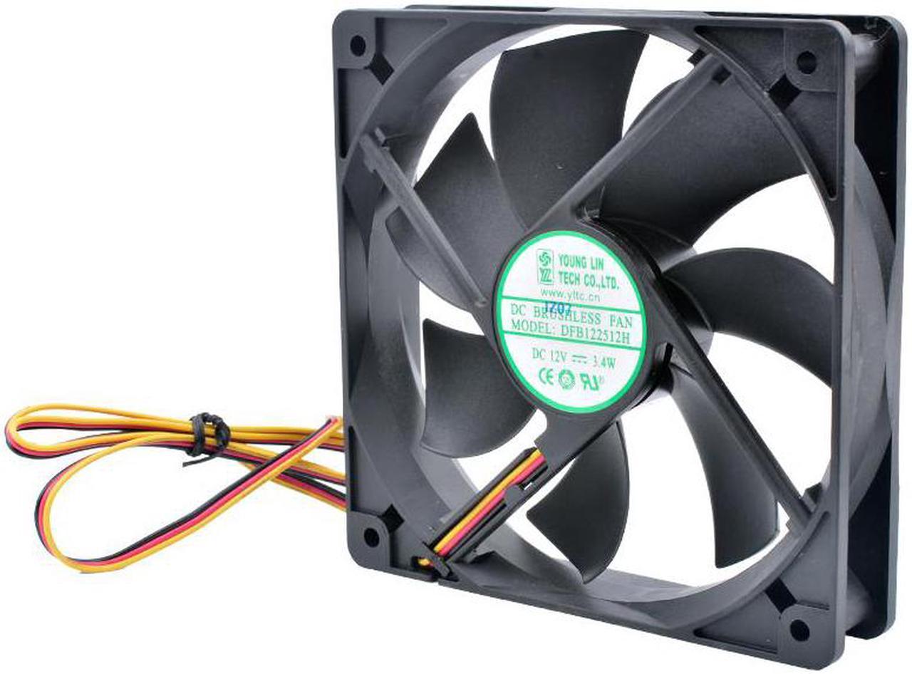 DFB122512H 12cm 120mm fan 120x120x25mm DC12V 3.4w 3 wires, double ball bearings, cooling fan for chassis power supply CPU