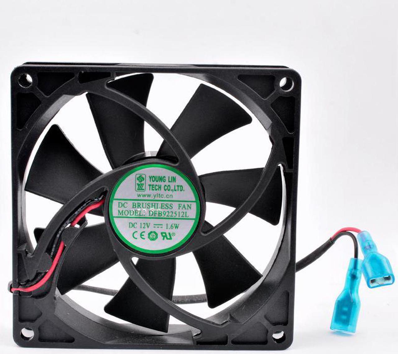 DFB922512L 92mm fan 92x92x25mm DC12V 1.6W 2 wires, double ball bearings, cooling fan for chassis power supply CPU