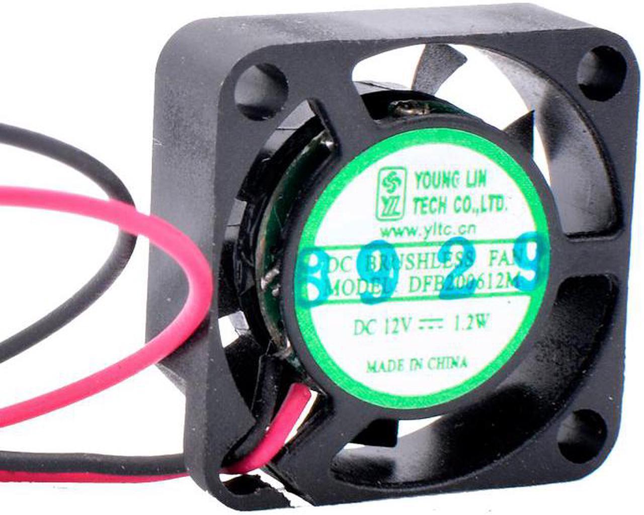 DFB200612M 2cm 20mm fan 20x20x6mm DC12V 1.2W 2 wires double ball bearing Mini ultra-thin cooling fan for router projector