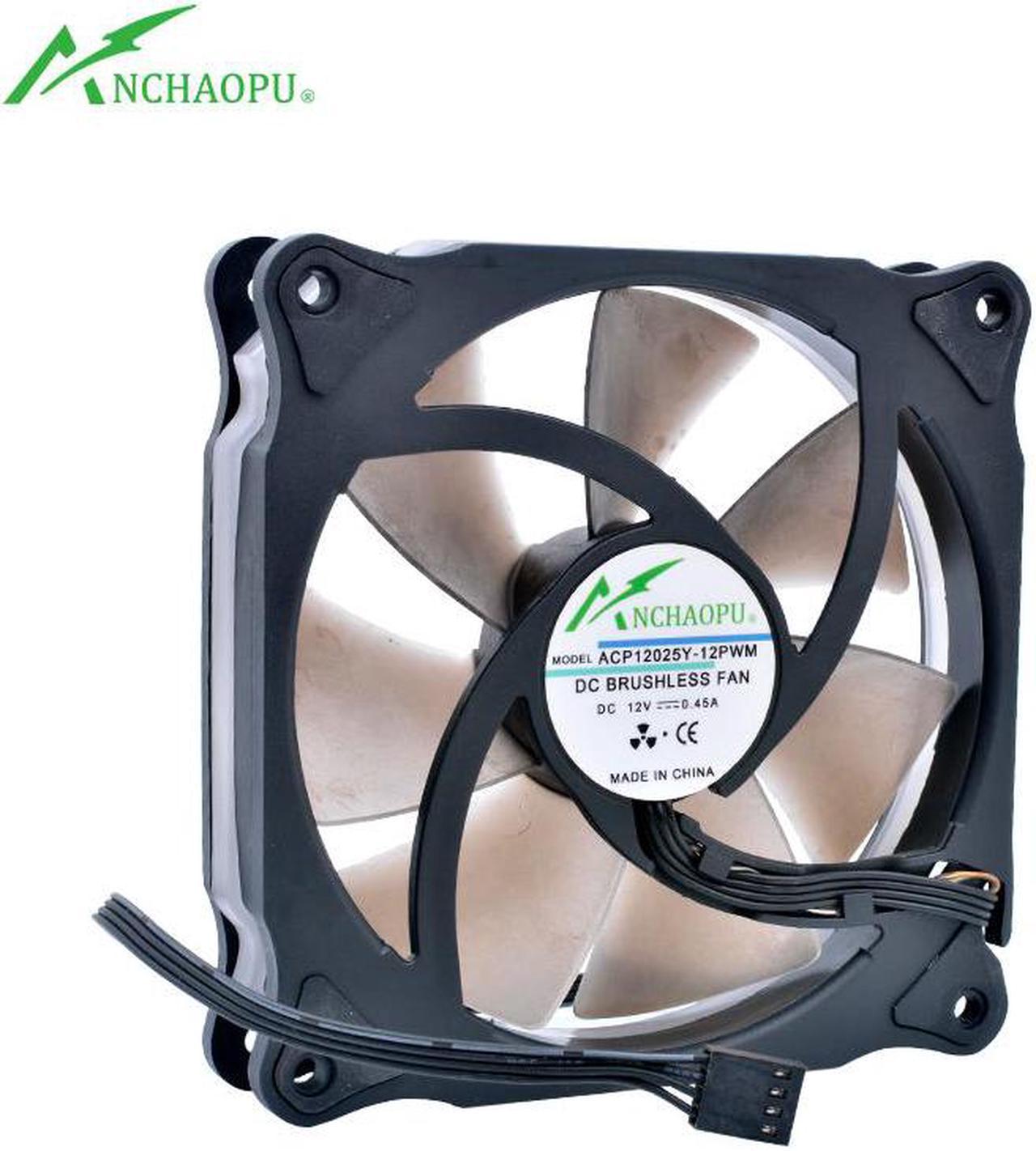 ACP12025Y-12PWM 12cm 120mm 120x120x25mm 12V 0.25A 4 wire speed control LED blue light cooling fan suitable for chassis CPU