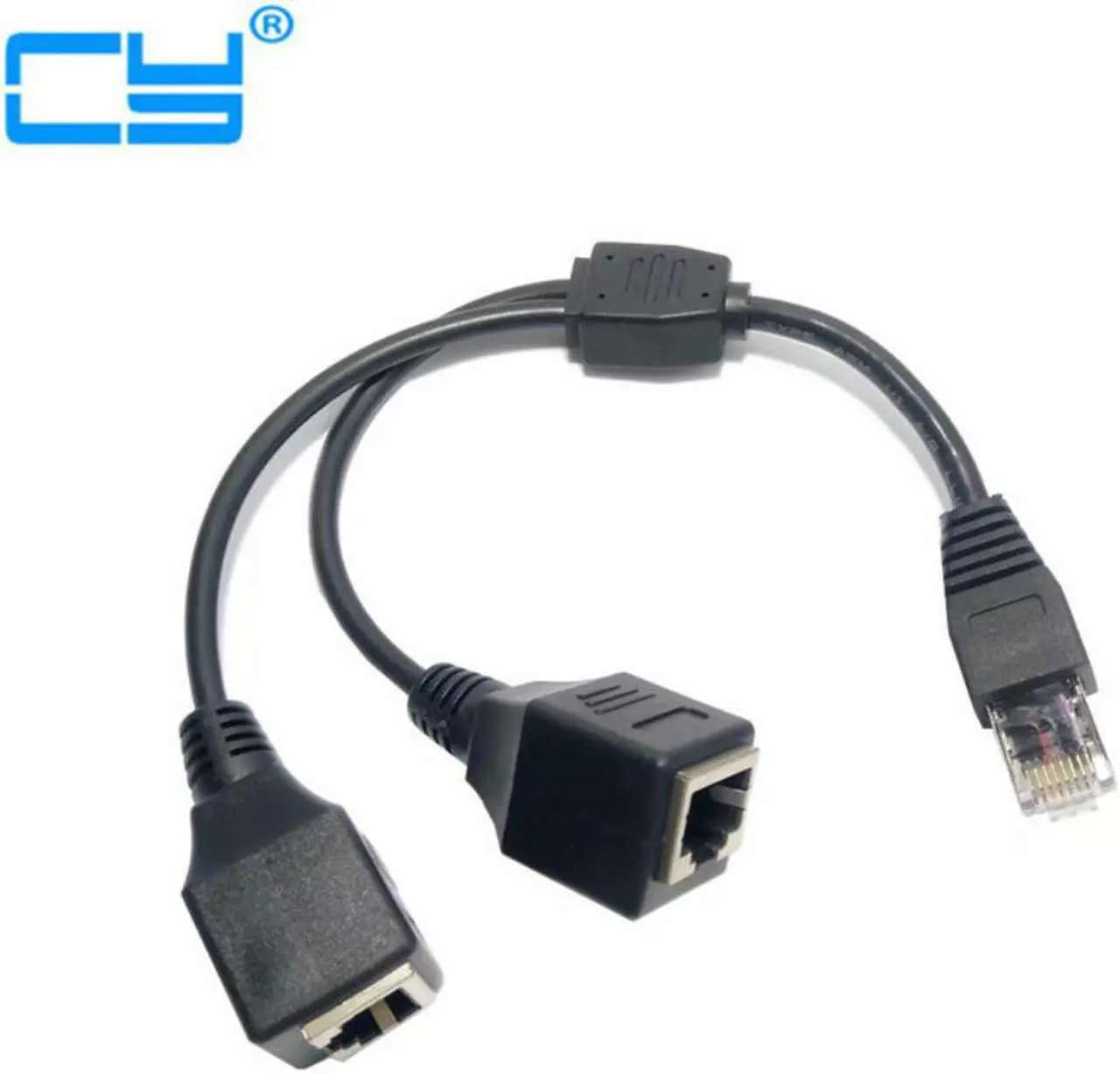 RJ45 1 Male to 2 Female Ports Ethernet Network Plug Cable Splitter ...