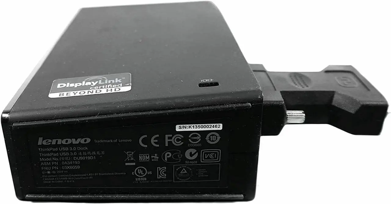 Alt view image 4 of 5 - Lenovo 03X6059 USB 3.0 Docking Station for ThinkPad X1 X220 T420S W520