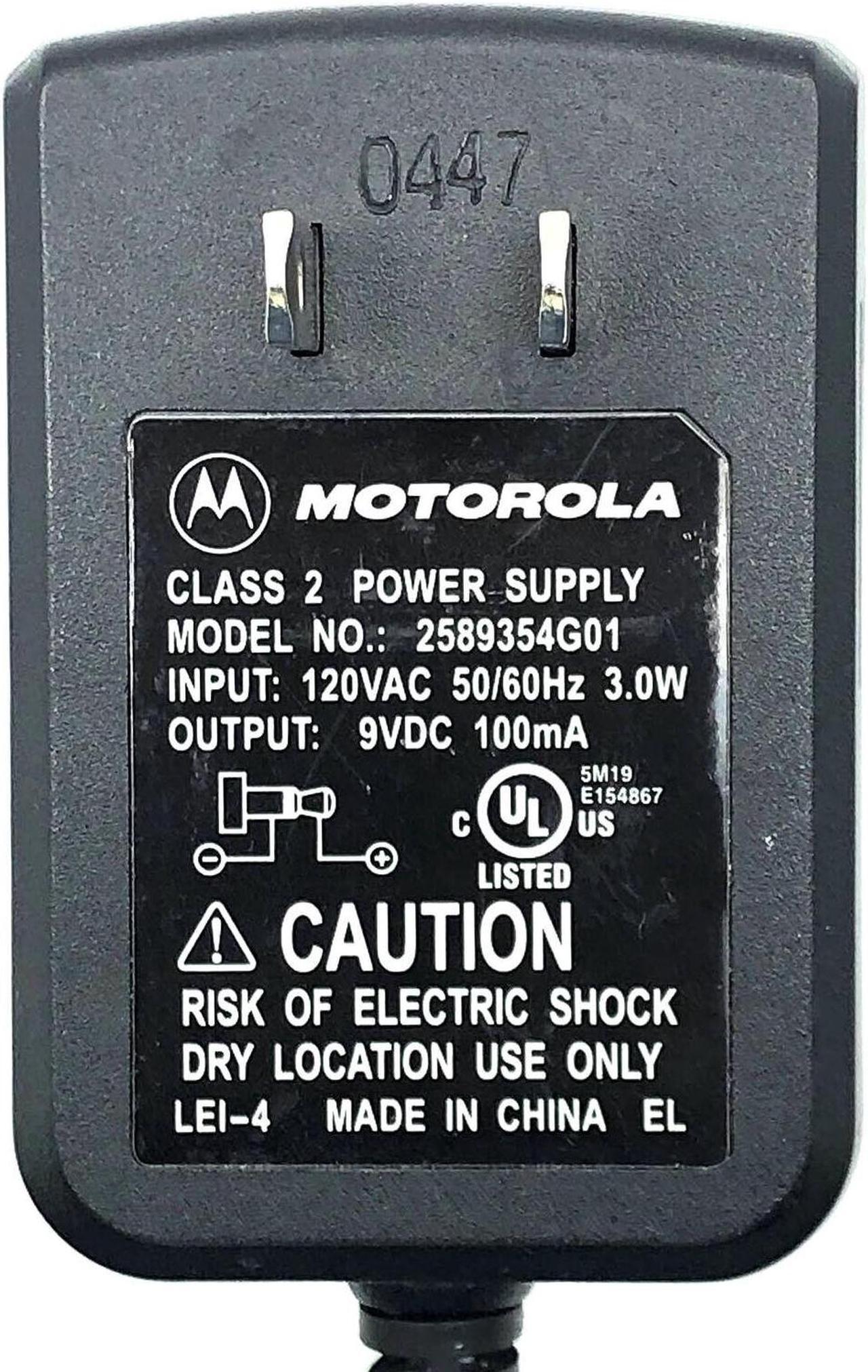 Alt view image 6 of 6 - Genuine Motorola 2589354G01 Class 2 Power Supply AC/DC Wall Adapter 9V 100mA OEM