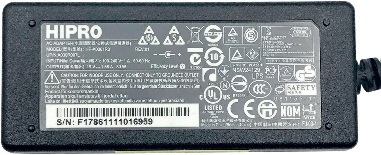 Alt view image 5 of 5 - Genuine AC Adapter For Acer Aspire One P1VE6 PAV01 ZH9 ZE6 Laptop Charger w/PC