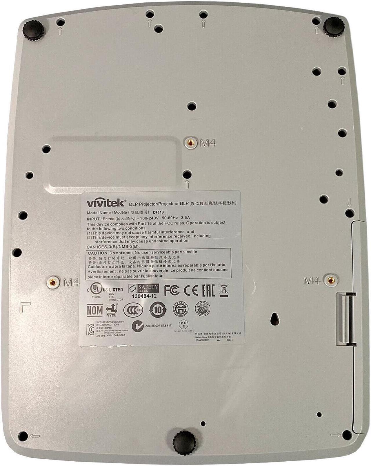 Alt view image 5 of 6 - Vivitek D751ST DLP Projector Ultra Short Throw 2800 ANSI PC 3D HD 1080p with Accessories