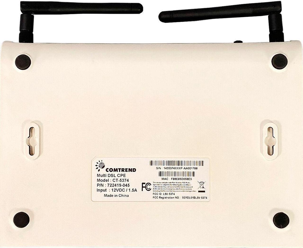 Alt view image 7 of 7 - Comtrend CT-5374 Multi DSL CPE Wireless Router 722419-045 with Adapter