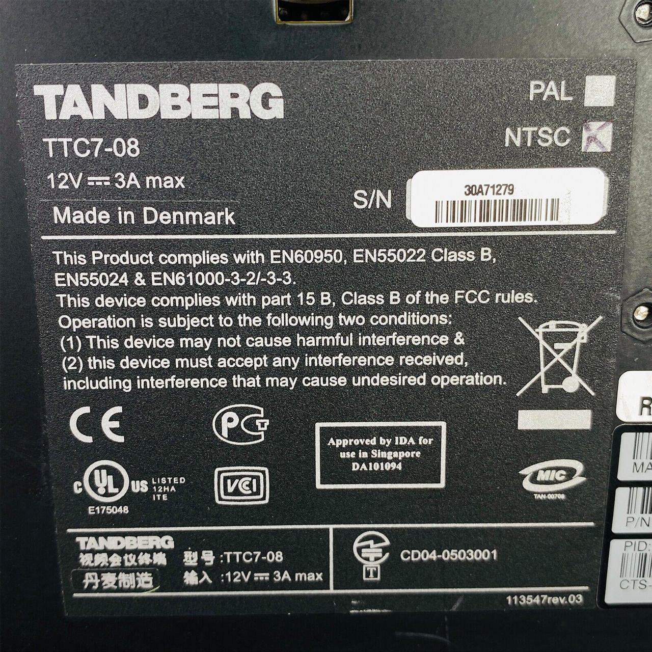 Alt view image 7 of 7 - Tandberg TTC7-08 Video Conference Camera