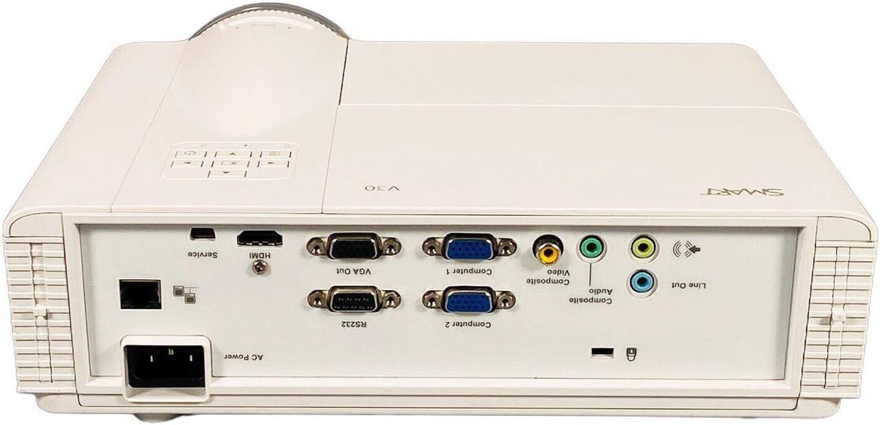 Alt view image 2 of 7 - SMART V30 DLP Projector Short Throw 3000 Lumens Office HD Ready HDMI 1080p with Accessories Bundle (Power Cable, HDMI Cable, Remote)